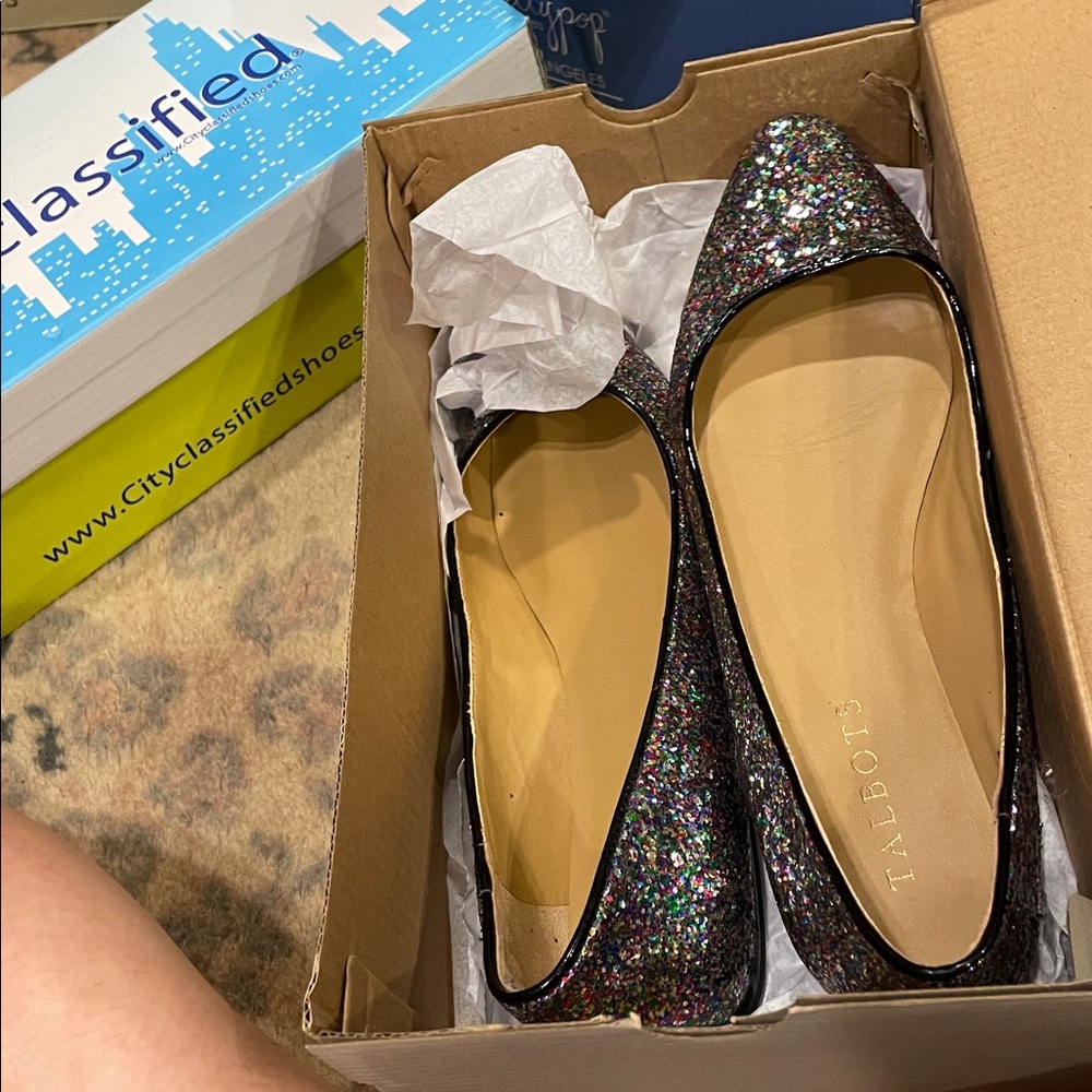 Talbots Multicolor Glitter Flats